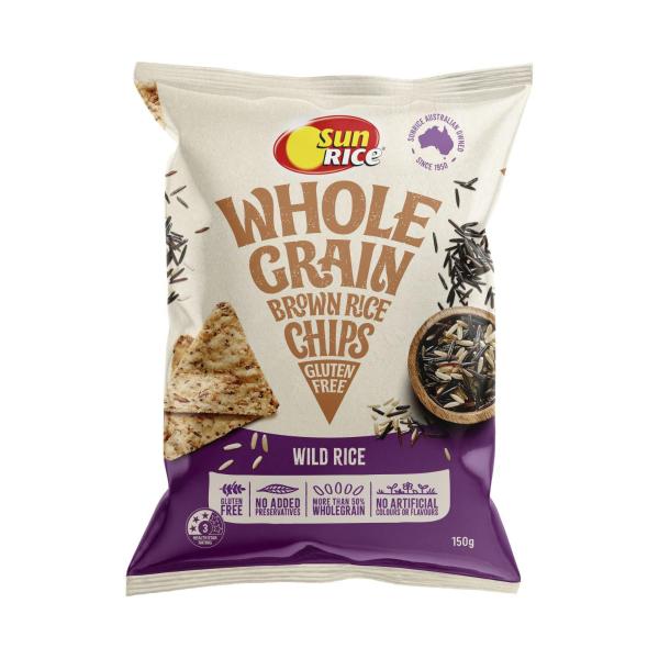 SUNRICE BROWN RICE CHIPS WILD RICE