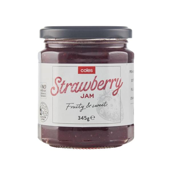 Coles Premium Strawberry Jam 345g product image