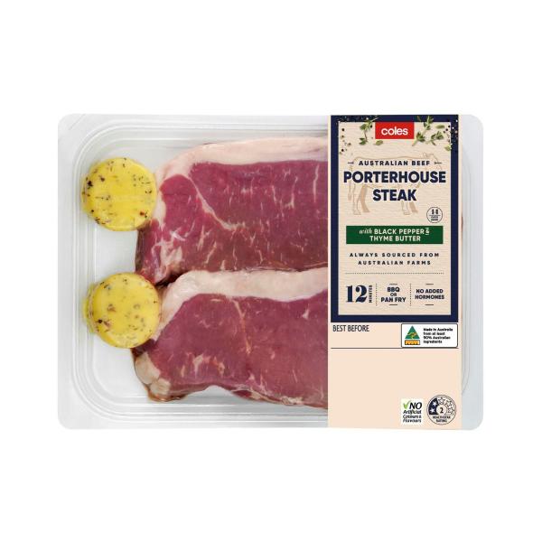 No Added Hormone Beef Porterhouse Steak With Thyme And Pepper Butter