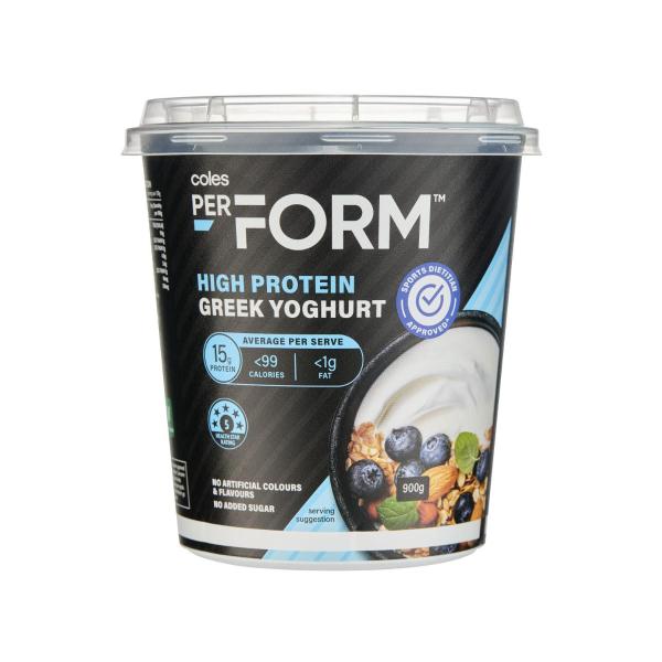 Coles Perform High Protein Greek Yoghurt 900g product image