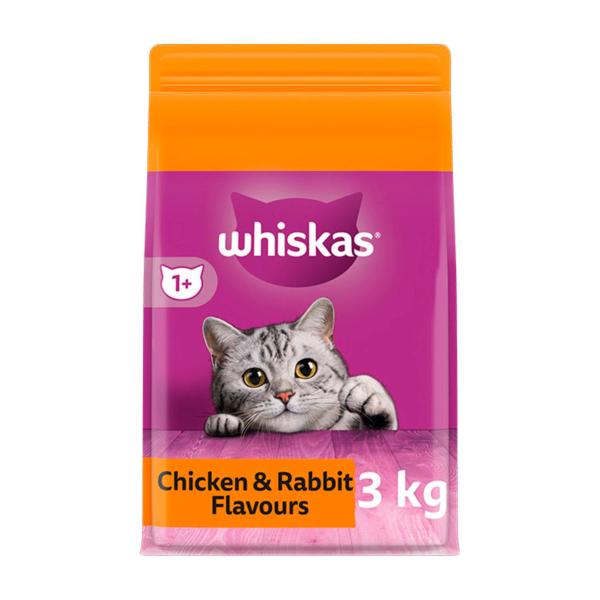 Whiskas Adult Dry Cat Food With Chicken And Rabbit 3kg product image