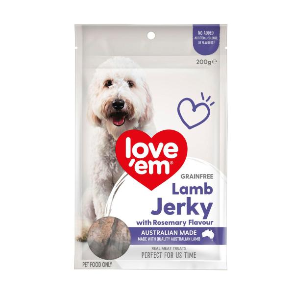 Love'em Grain Free Dog Treats Lamb Jerky With Rosemary Flavour | 200g – Coles
