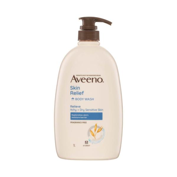 Aveeno Skin Relief Gentle Fragrance Free Body Wash Relieve Extra Dry Itchy Sensitive Skin Ph-Balanced Cleanser 1L product image