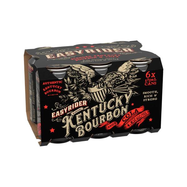 Easy Rider Bourbon & Cola Cans 375ml 6 Pack product image