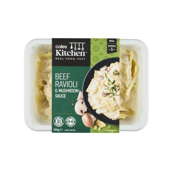 Beef Ravioli & Mushroom Sauce