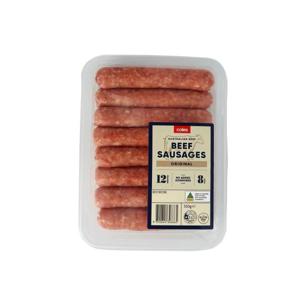 Coles The Original Beef Sausages 550g product image