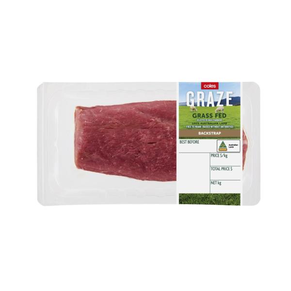 Coles Graze Lamb Backstrap approx. 300g