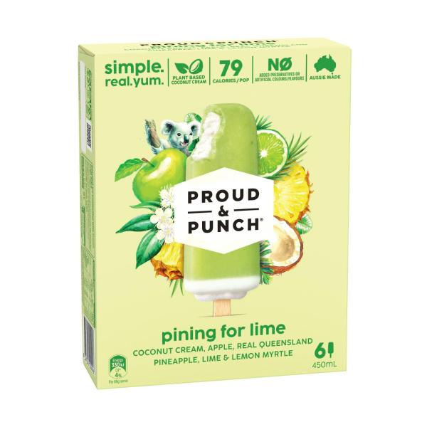 Proud & Punch Pining For Lime Frozen Dessert Sticks 6 Pack | 450mL – Coles