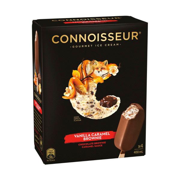 Connoisseur Vanilla Caramel Brownie Sticks 4 Pack 400mL product image