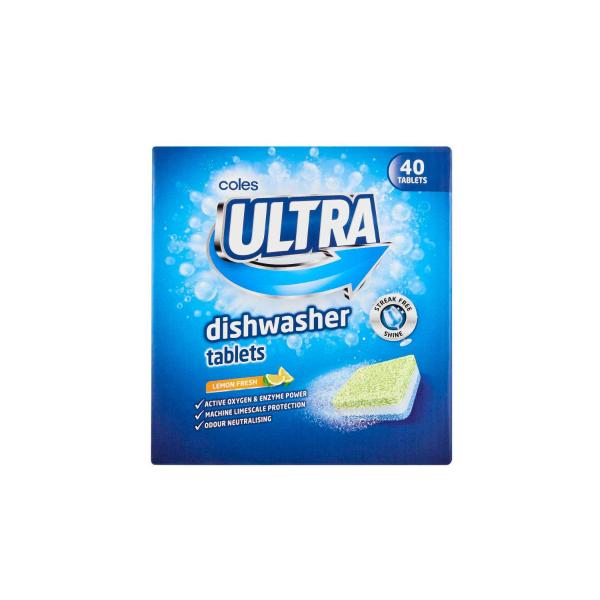 Coles Ultra Dishwasher Tablets 40 Pack product image