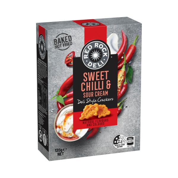 Red Rock Deli Sweet Chilli & Sour Cream Deli Style Crackers 135g product image