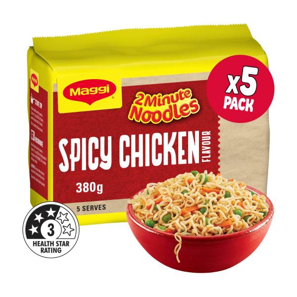 2 Minute Instant Noodles Spicy Chicken Flavour 5 Pack
