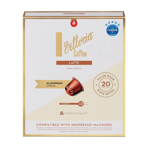 Latte Nespresso Compatible Aluminium Coffee Capsules