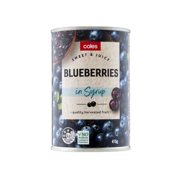 Coles Blueberries In Syrup 415g