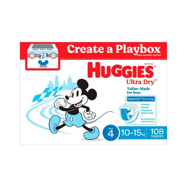 Ultra Dry Nappies Boys Size 4 (10-15kg)