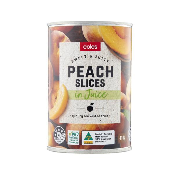Buy Coles Australian Peach Slices In Juice 410g Coles