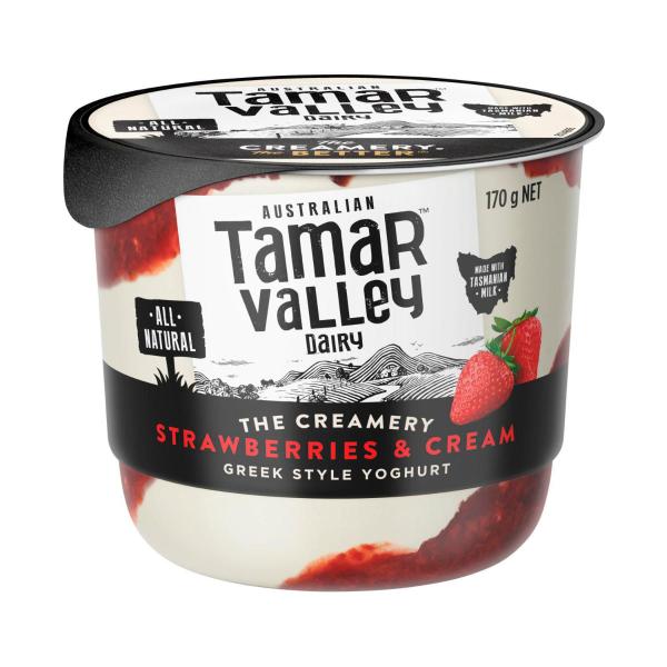 Tamar Valley The Creamery Yoghurt Strawberries & Cream 170g product image