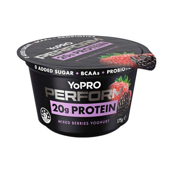 YoPro Perform High Protein Yoghurt No Added Sugar Mixed Berry 175g product image