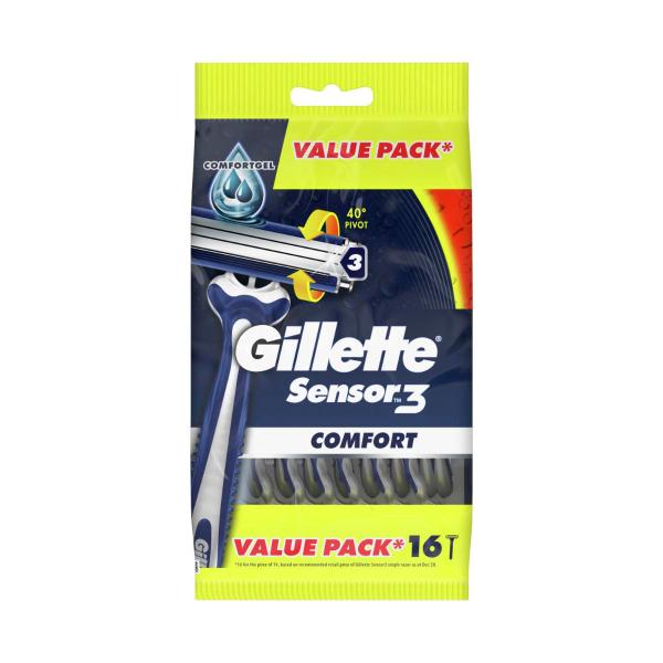 Gillette Sensor 3 Razor Buy Gillette Sensor 3 Razors 16 pack | Coles