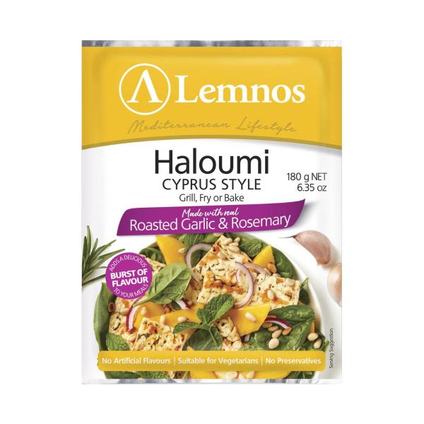 Lemnos Roasted Garlic And Rosemary Haloumi | 180g