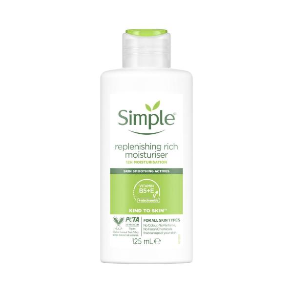 Simple Rich Moisturiser Replenishing Kind To Skin 125mL
