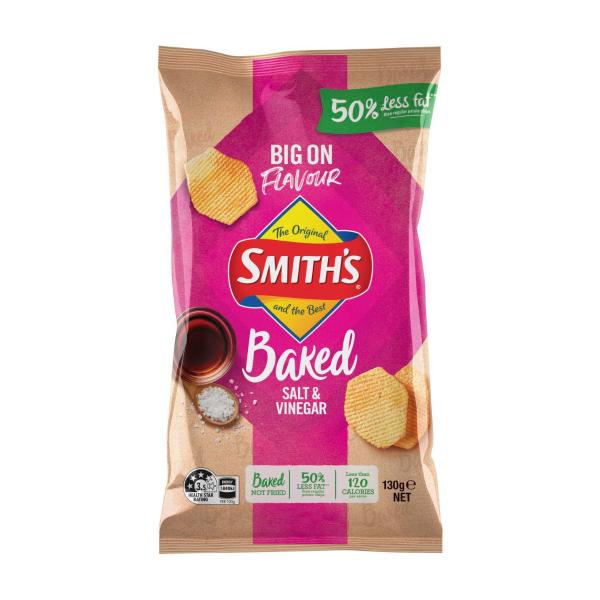 Smith's Oven Baked Potato Chips Share Pack Salt & Vinegar | 130g
