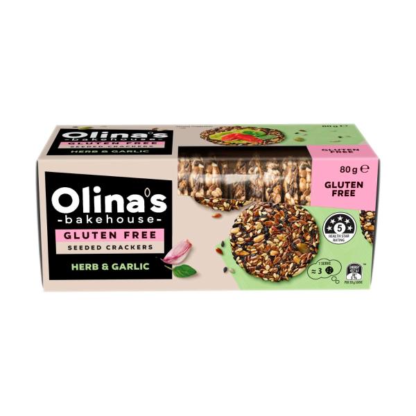 Gluten Free Seeded Crackers Herb & Garlic