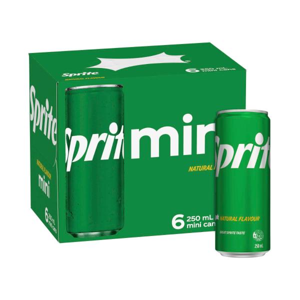 Sprite Lemonade Soft Drink Multipack Mini Cans 6x250ml 6 pack product image