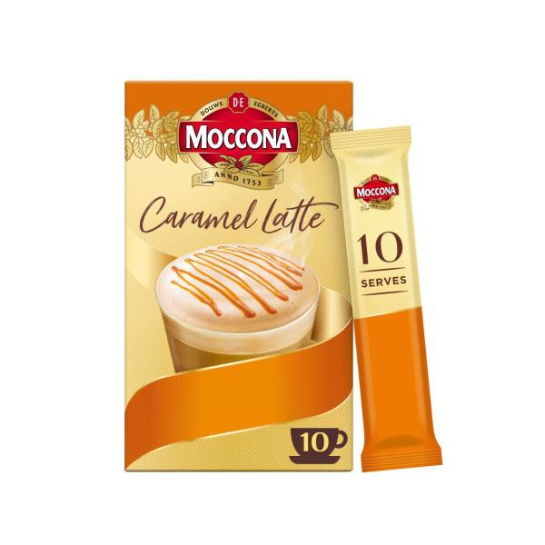 Moccona Cafe Classics Caramel Latte Coffee Sachets 10 pack product image