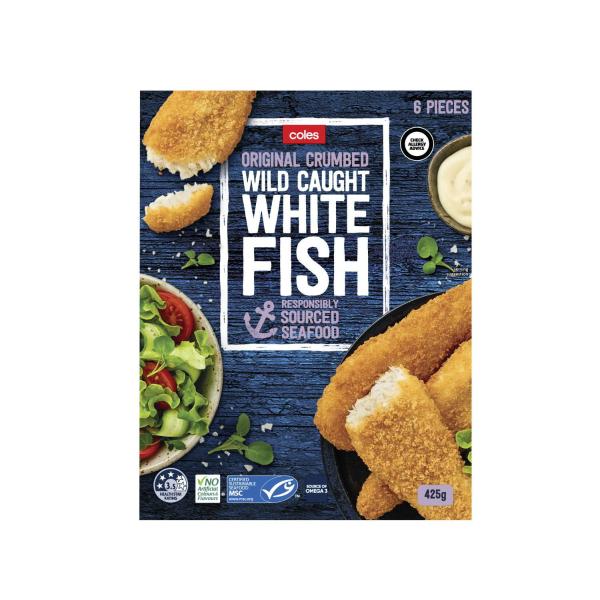 Coles Frozen Fish Fillet Crumbed 425g