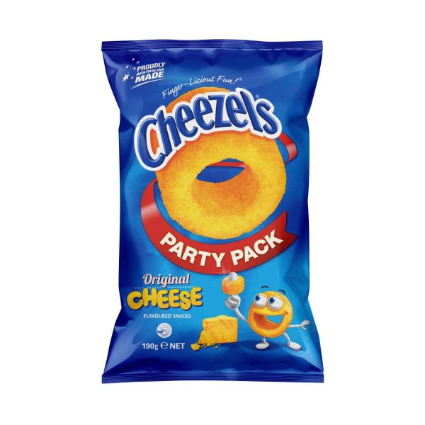 Cheezels Party Bag Snacks Cheese 190g