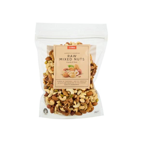 Coles Premium Raw Mixed Nuts 250g product image