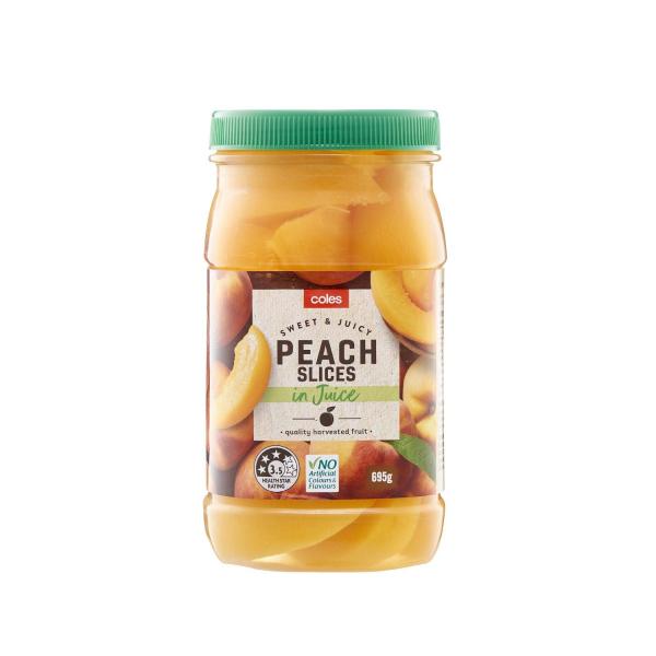 Coles Peach Slice In Pear Fruit Juice 695g