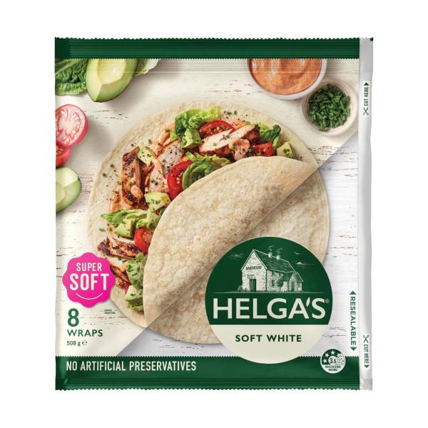 Helga's White Wraps 8 Pack 508g