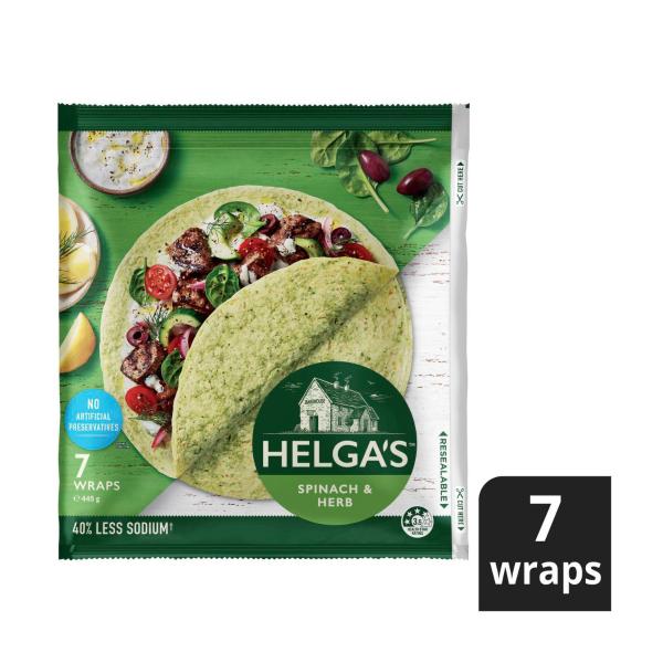 Helga's Spinach & Garden Herb Wraps 7 Pack 445g product image