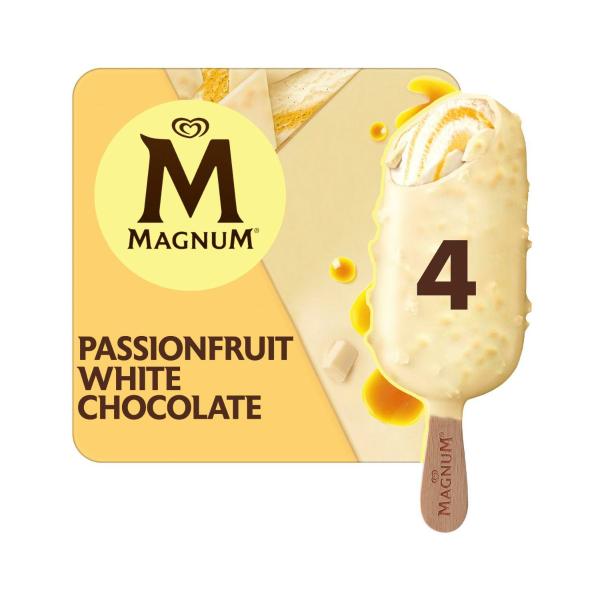 Ice Cream Tahiti Passionfruit White Choc 4 Pack