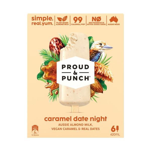 Proud & Punch Caramel Date Night Frozen Dessert Sticks 6 Pack | 420mL – Coles