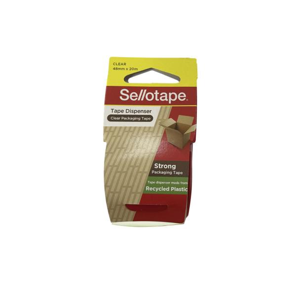 Packing Tape Clear Dispenser With Recycled Handles 48mm X 20m