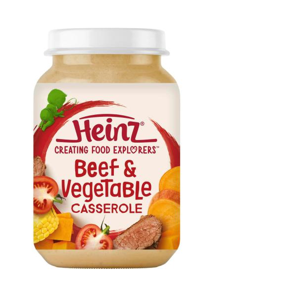 Buy Heinz Beef Vegetable Casserole Puree Baby Food Jar 8+ Months