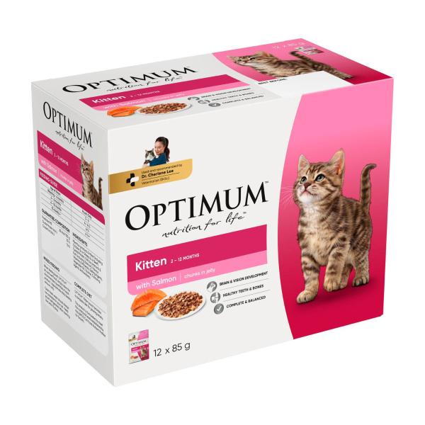 Kitten Healthy Development Chunks In Jelly Salmon Cat Food 12x85g