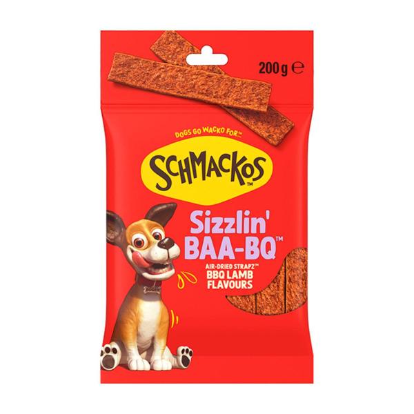 Schmackos Strapz BBQ Lamb Dog Treat 200g
