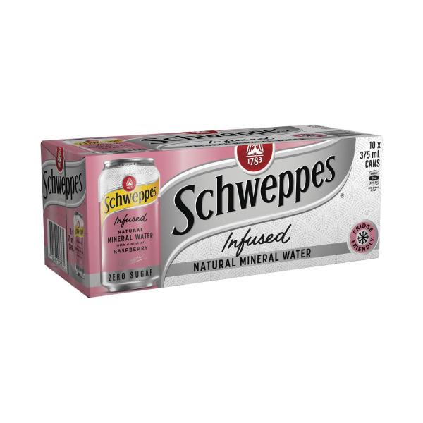 Buy SCHWEPPES SPARKLING WATER RASPBERRY 10X375ML | Coles