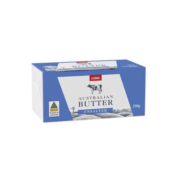 Coles Dairy Unsalted Butter Pat 250g