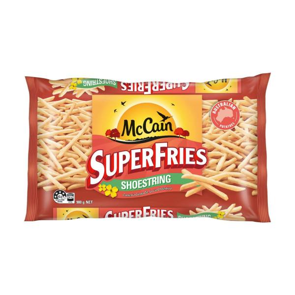 McCain Superfries Frozen Potato Chips Shoestring 900g