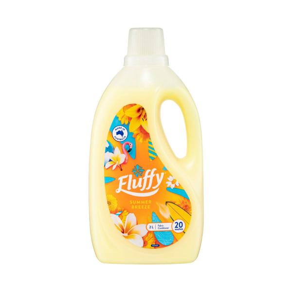 Fluffy Regular Liquid Fabric Softener Conditioner Summer Breeze 2L