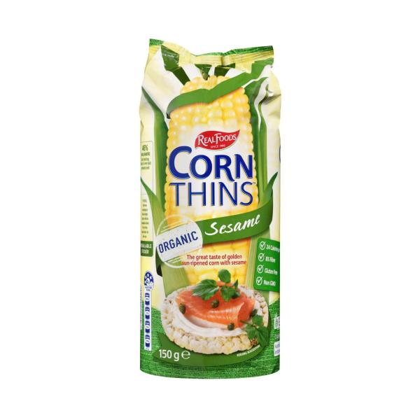 Real Foods Corn Thins Sesame | 150g – Coles