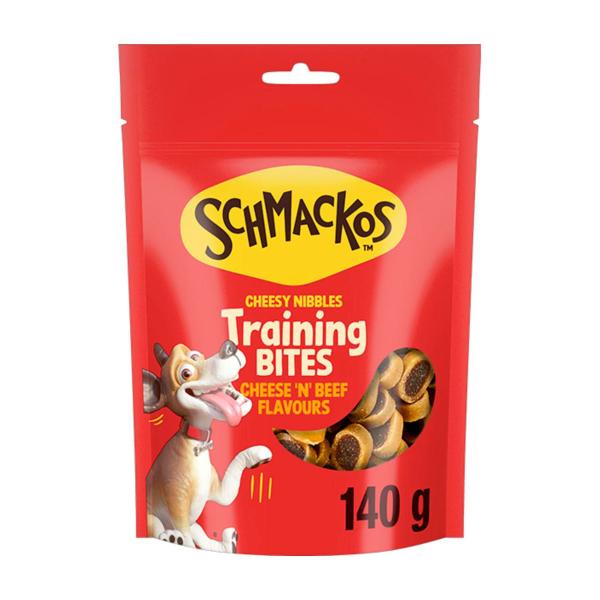 Schmackos Tasty Bites Cheesy Nibbles Cheese & Beef Dog Treat 140g product image