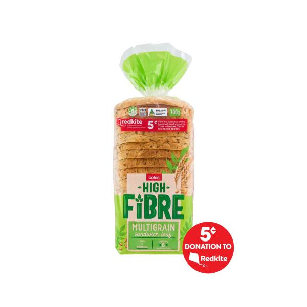 Coles Bread High Fibre Multigrain 700g product image