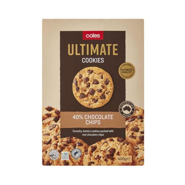 Coles Ultimate Cookies 40% Chocolate Chip 400g