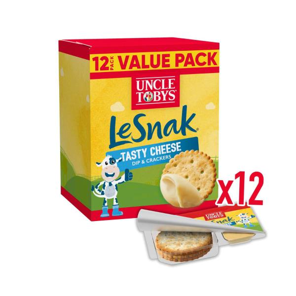 Uncle Tobys Le Snak Tasty Cheese Value Pack Dip & Crackers School Lunchbox Snacks 264g